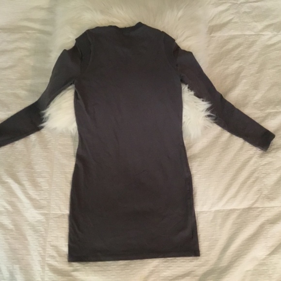 Monrow Grey Long Sleeve Body Con Short Dress Small - Picture 7 of 9